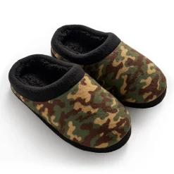 Boys Printed Camo Fleece Clog Slipper