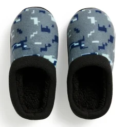 Boys Printed Glitch Fleece Clog Slipper