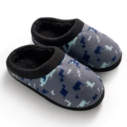 Boys Printed Glitch Fleece Clog Slipper