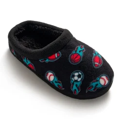 Boys Printed Sports Fleece Clog Slipper