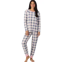 Brushed Sweater Knit Long Sleeve Top with Jogger 2-Pc Pajama Set