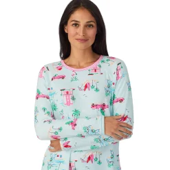 Brushed Sweater Knit Long Sleeve Top with Jogger 2-Pc Pajama Set