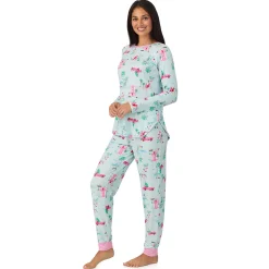 Brushed Sweater Knit Long Sleeve Top with Jogger 2-Pc Pajama Set