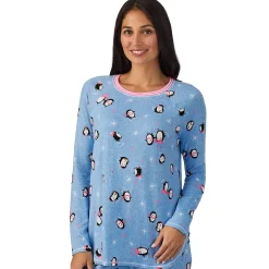 Brushed Sweater Knit Long Sleeve Top with Jogger 2-Pc Pajama Set