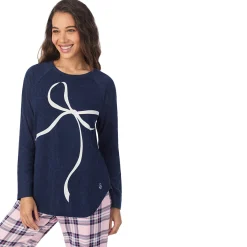 Brushed Sweater Knit Long Sleeve Pajama Set
