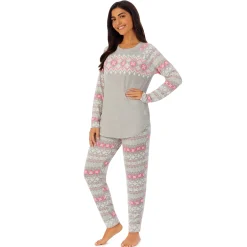 Brushed Sweater Knit Long Sleeve Pajama Set