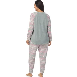 Brushed Sweater Knit Long Sleeve Pajama Set PLUS