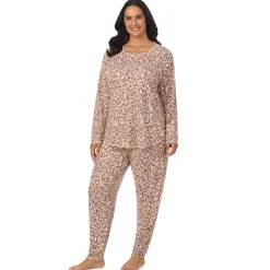 Brushed Sweater Knit Long Sleeve Pajama Set PLUS