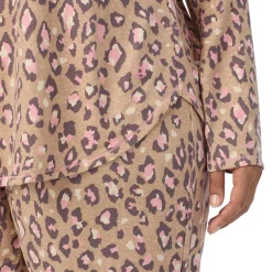 Brushed Sweater Knit Long Sleeve Pajama Set PLUS