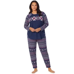 Brushed Sweater Knit Long Sleeve Pajama Set PLUS