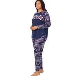 Brushed Sweater Knit Long Sleeve Pajama Set PLUS