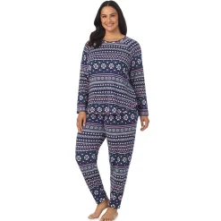 Brushed Sweater Knit Long Sleeve Pajama Set PLUS