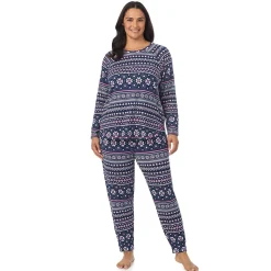 Brushed Sweater Knit Long Sleeve Pajama Set PLUS