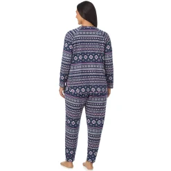 Brushed Sweater Knit Long Sleeve Pajama Set PLUS