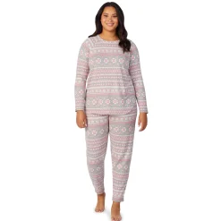 Brushed Sweater Knit Long Sleeve Pajama Set PLUS