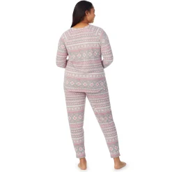 Brushed Sweater Knit Long Sleeve Pajama Set PLUS