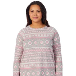 Brushed Sweater Knit Long Sleeve Pajama Set PLUS