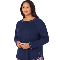 Brushed Sweater Knit Long Sleeve Pajama Set PLUS