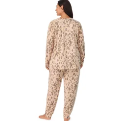 Brushed Sweater Knit Long Sleeve Pajama Set PLUS