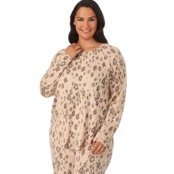 Brushed Sweater Knit Long Sleeve Pajama Set PLUS