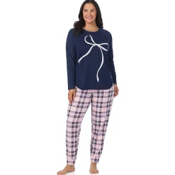 Brushed Sweater Knit Long Sleeve Pajama Set PLUS