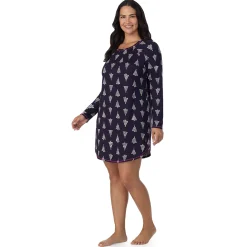 Brushed Sweater Knit Long Sleeve Sleepshirt PLUS