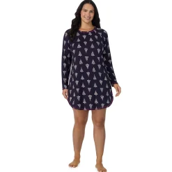 Brushed Sweater Knit Long Sleeve Sleepshirt PLUS