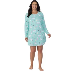 Brushed Sweater Knit Long Sleeve Sleepshirt PLUS