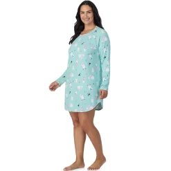 Brushed Sweater Knit Long Sleeve Sleepshirt PLUS