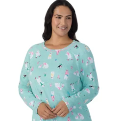 Brushed Sweater Knit Long Sleeve Sleepshirt PLUS