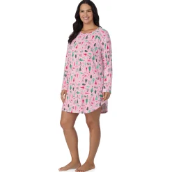 Brushed Sweater Knit Long Sleeve Sleepshirt PLUS