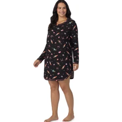 Brushed Sweater Knit Long Sleeve Sleepshirt PLUS