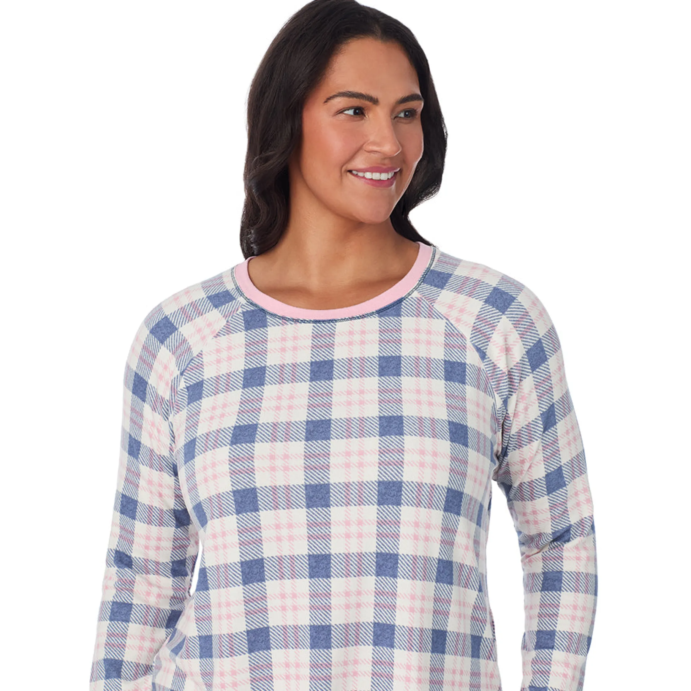 Brushed Sweater Knit Long Sleeve Top with Jogger 2-Pc Pajama Set PLUS