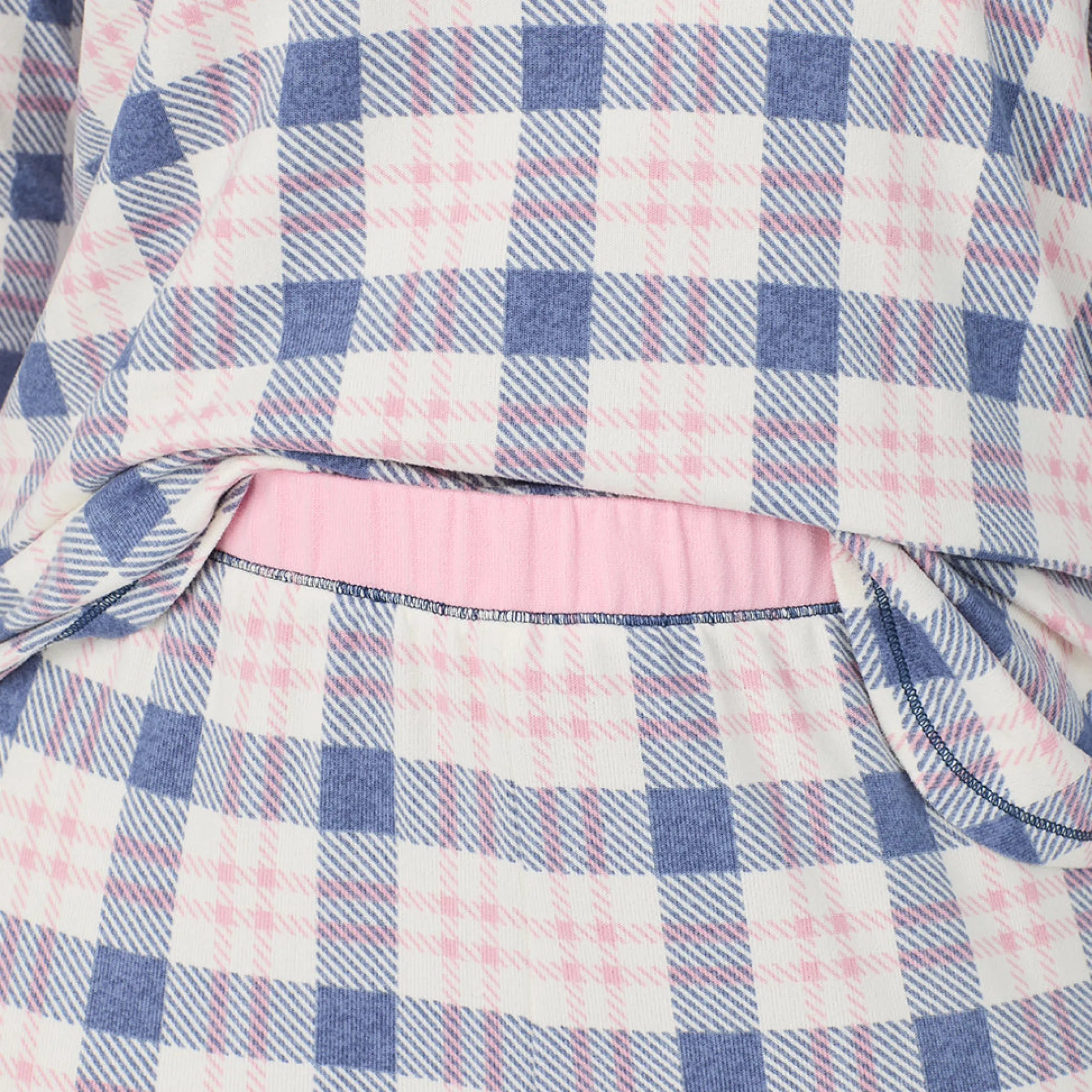 Brushed Sweater Knit Long Sleeve Top with Jogger 2-Pc Pajama Set PLUS