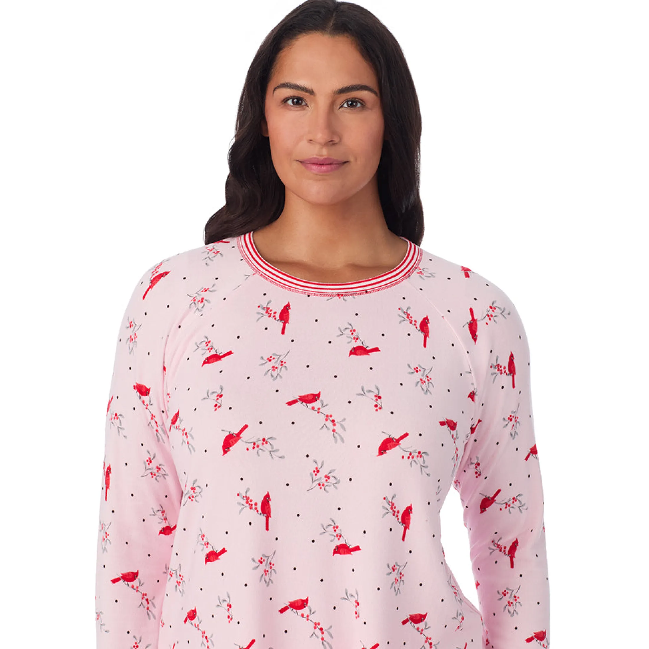 Brushed Sweater Knit Long Sleeve Top with Jogger 2-Pc Pajama Set PLUS