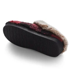 Buffalo Plaid Clog Slipper with Contrast Sherpa Lining