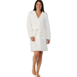 Cable Jacquard Sherpa Wrap Robe with Hood