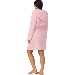 Cable Jacquard Sherpa Wrap Robe with Hood