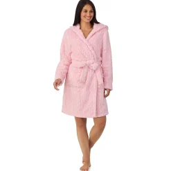 Cable Jacquard Sherpa Wrap Robe with Hood