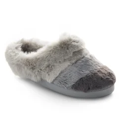 Colorblock Faux Fur Clog Slipper