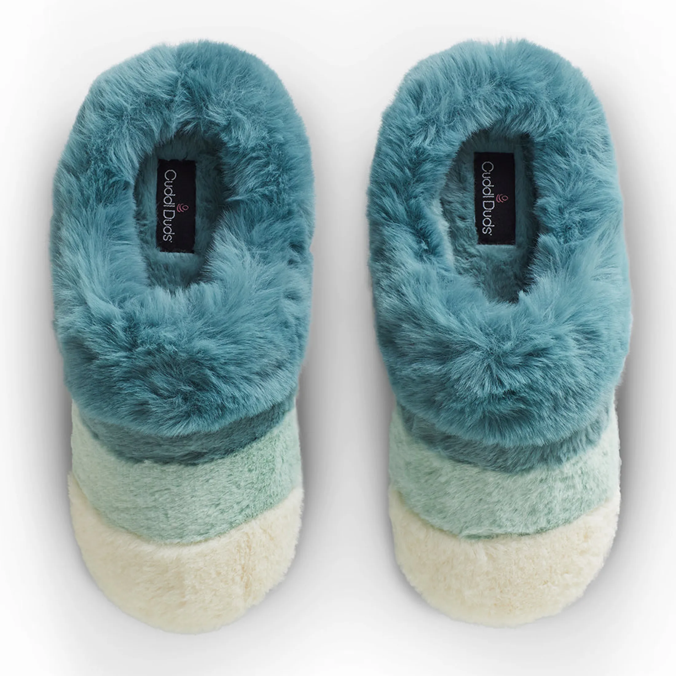 Colorblock Faux Fur Clog Slipper