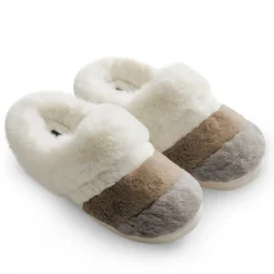 Colorblock Faux Fur Clog Slipper