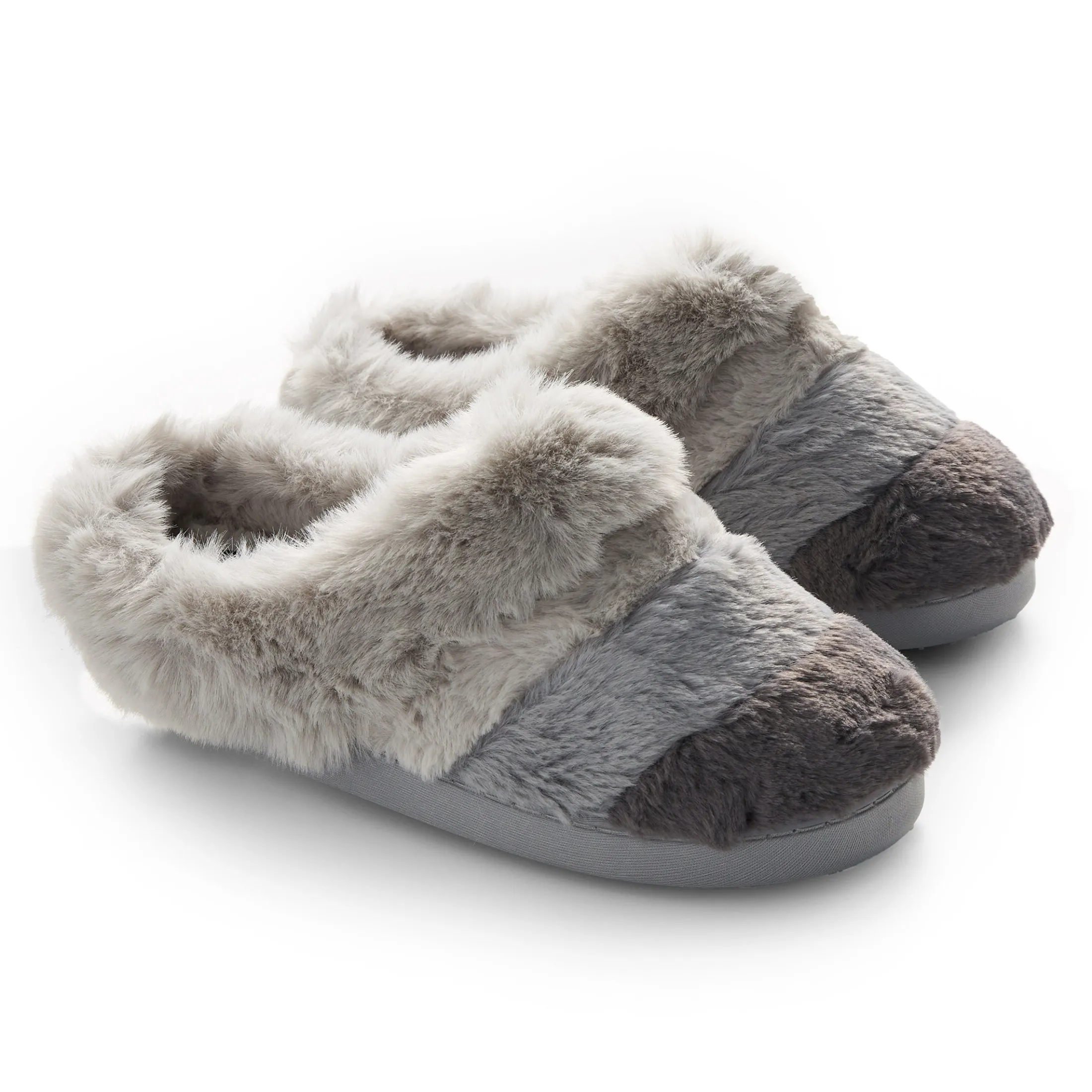 Colorblock Faux Fur Clog Slipper