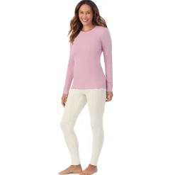 Cotton Pointelle Long Sleeve Crew