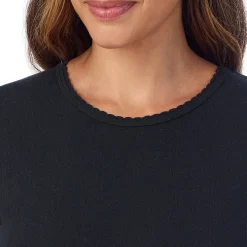 Cotton Pointelle Long Sleeve Crew