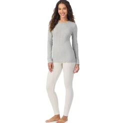 Cotton Pointelle Long Sleeve Crew