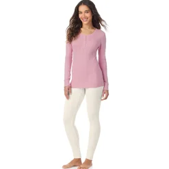 Cotton Pointelle Long Sleeve Henley