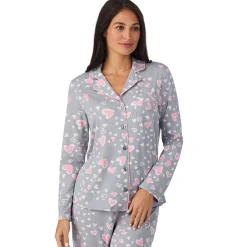 Cotton Rich Long Sleeve Notch Collar Top with Long Pant Pajama Set