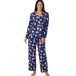Cotton Rich Long Sleeve Notch Collar Top with Long Pant Pajama Set