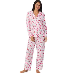 Cotton Rich Long Sleeve Notch Collar Top with Long Pant Pajama Set